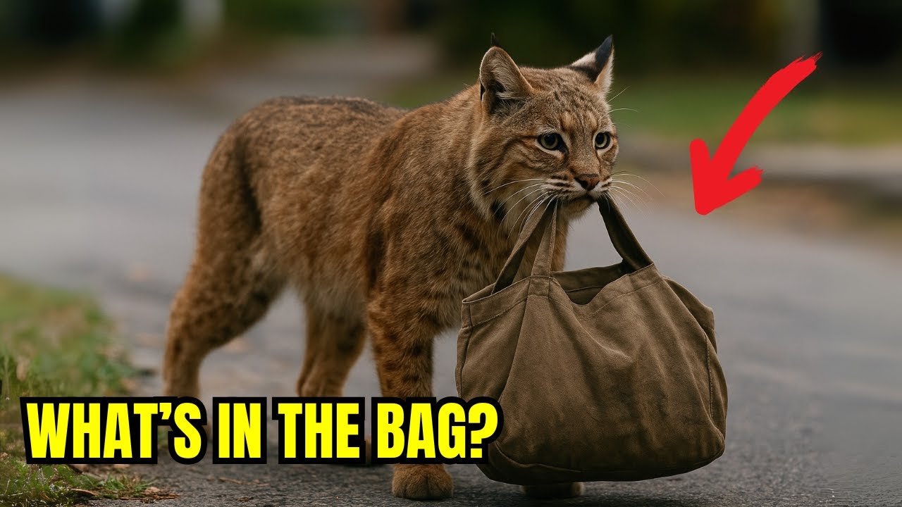 this mother bobcat dragged a bag like a worried mom… what she hid made us CRY