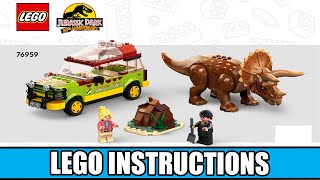 Lego Instructions Juric World 76959 Triceratops Research