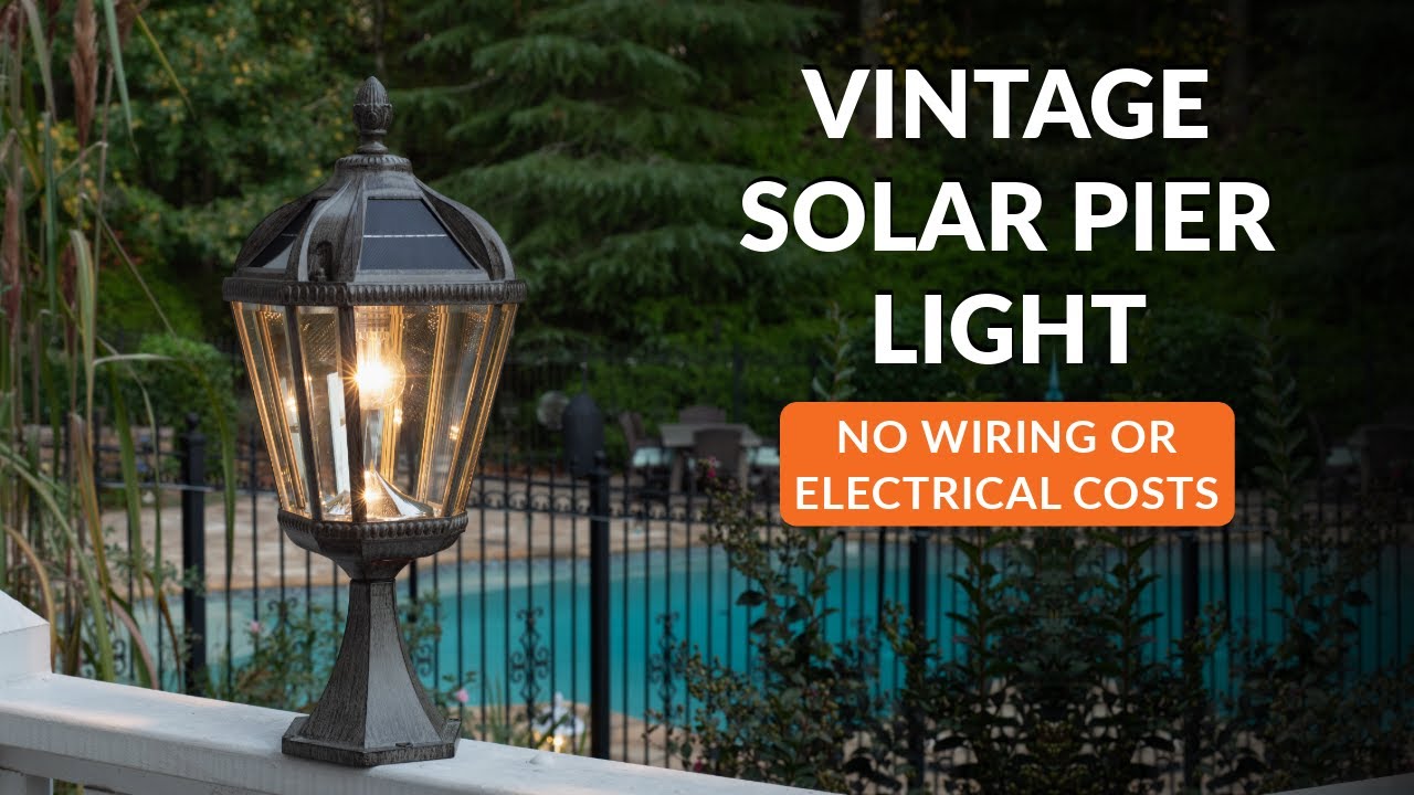 Royal Bulb Solar Light - Pier Mount Weathered Bronze Finish | Solar Lights for Any Outdoor Setting