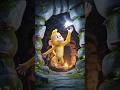 Cute 3D Yellow Monkey Chasing Glowing Magic Butterfly in Cave | Fantasy Kids Animation Art #axolotl