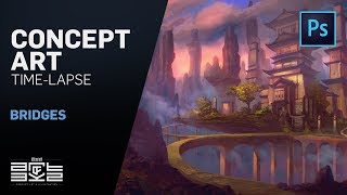 Bridges - Fantasy Environment Concept Art Time-lapse