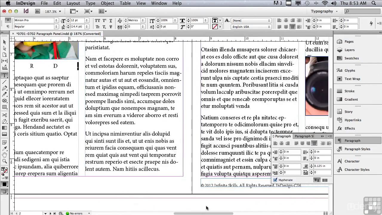 Indesign CS6 0701 Powerful Paragraph Alignment Features - YouTube