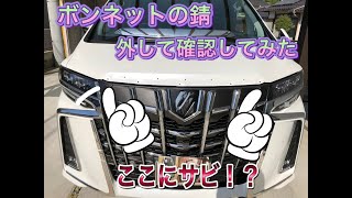 アルファード30系後期ボンネットフードモールサビ問題 確認してみまし