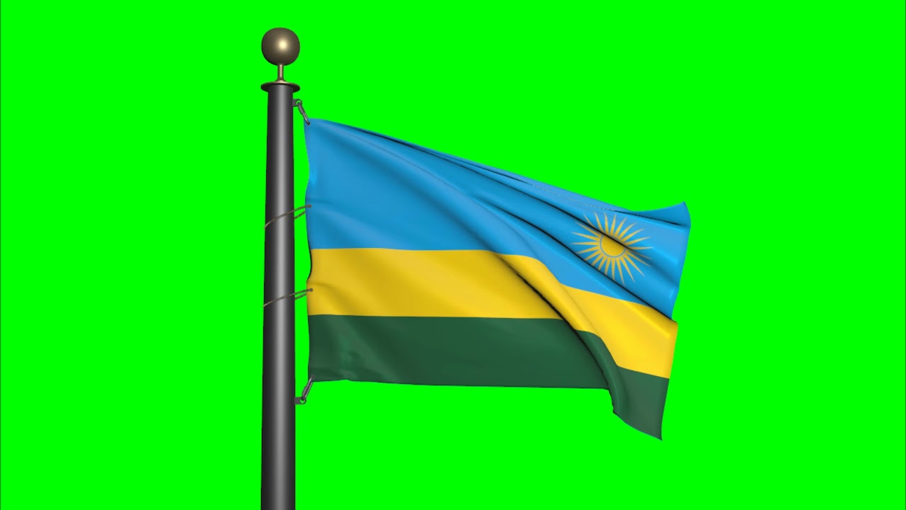 Rwanda flag - Green Screen Motion background 4K UHD 60fps Flag footage