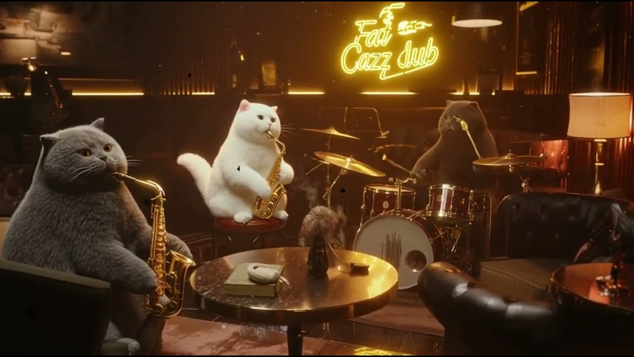 Midnight Street Jazz 🌙 Cozy Night Jazz with Fat Cats for Focus, Work & Relax