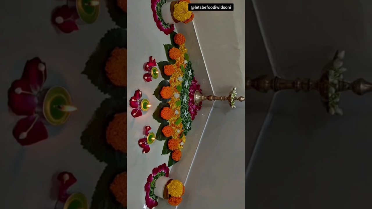 😍2 Flowers rangoli decoration ideas 