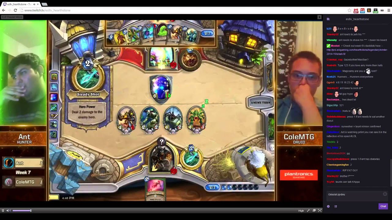ESL Legendary Series - Week 7 - ColeMTG (Druid) vs Ant (Hunter) - fight 3 - Hearthstone