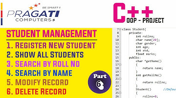C++ | Object & Classes | Project | Student Management System | Menu Driven | Part-6