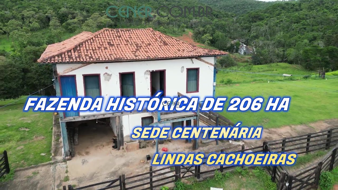 Fazenda histórica de 206 ha com sede centenária e 3 cachoeiras por 6.9 milhões em MG