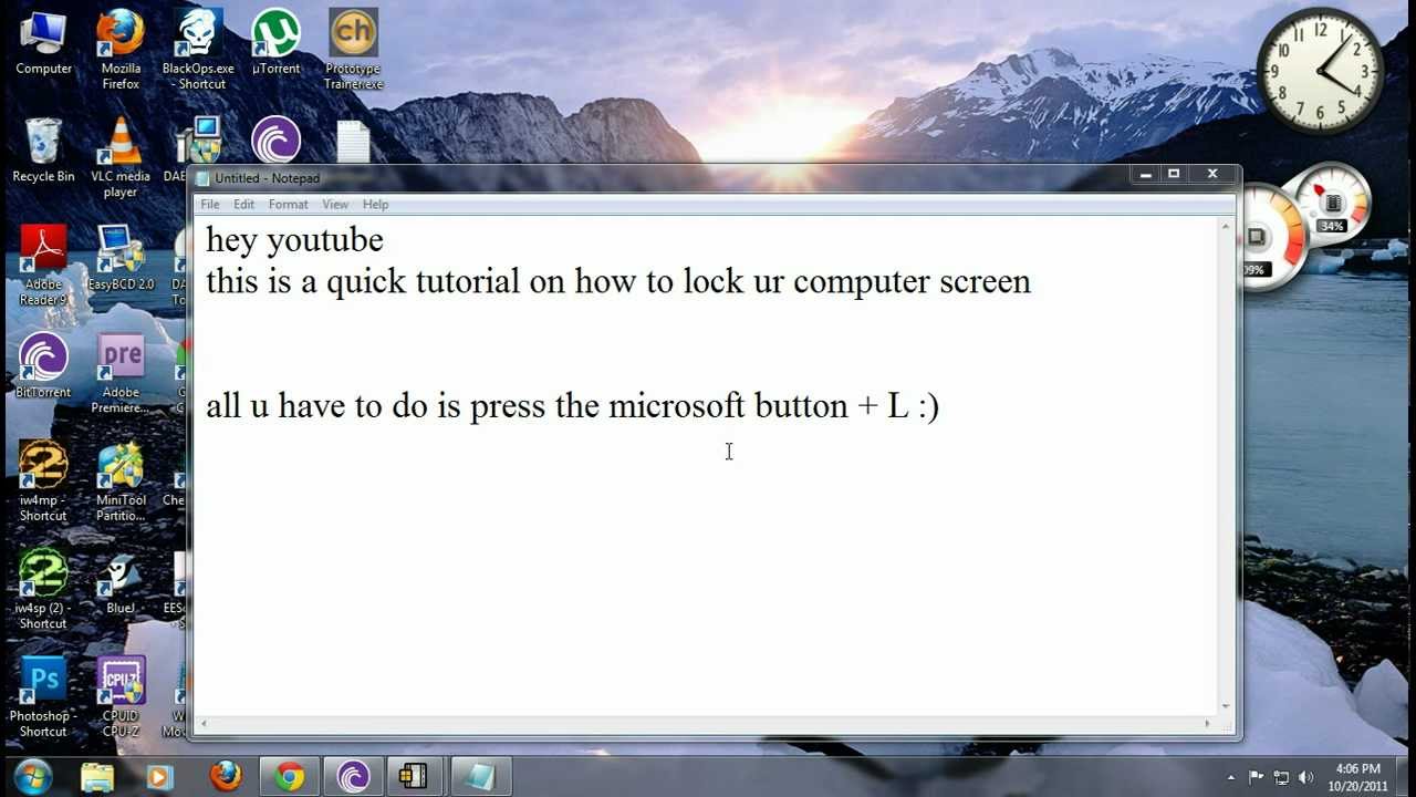 how to lock your computer screen on windows 7