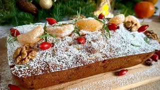 Быстрый Рождественский Кекс с Сухофруктами и Мандаринами🎄Рождественская Выпечка🎄Быстрый рецепт🎄Cake