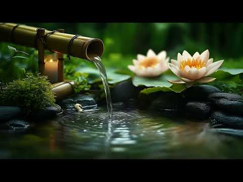 Relaxing Sleep Music + Bamboo Water Sounds 🌿 Deep Healing, Meditation, Mind Body, Deep Sleep