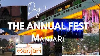 Manjari Fest 2025 Day 1 Vlog Daulat Ram College DRC Fest Vibes
