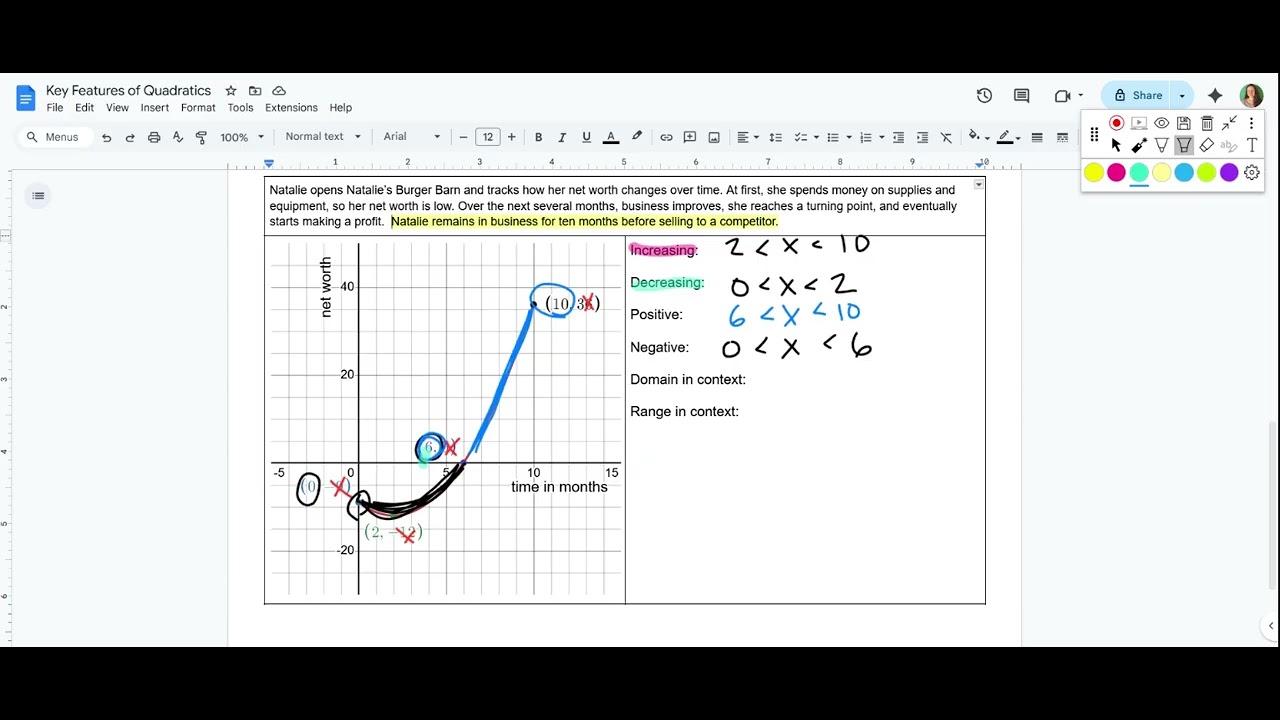 M1 - Key Features of Quadratics in Context - YouTube