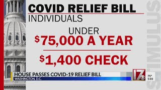 House approves COVID-19 relief bill that includes stimulus checks