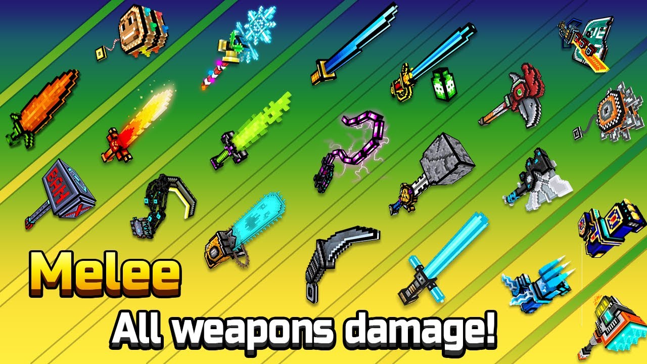Pixel Gun 3D ALL Melee Weapons Shots Damage Test + Reloading Speed