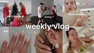 weekly vlog 💌 advent calendar, skin issues, bts of taking spon content, boxing &amp; nails 🎀
