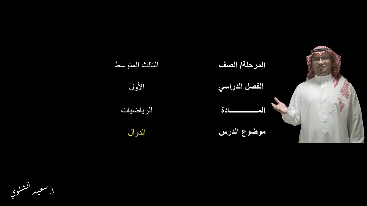 الدوال(1) - الثالث المتوسط - الفصل الدراسي الأول