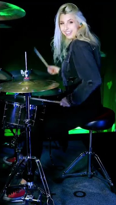 Sister plays “Trooper” by Iron Maiden on Drums #ironmaiden #heavymetal #drums