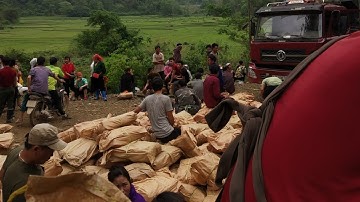 người dân đồng bào dao đi bốc vác