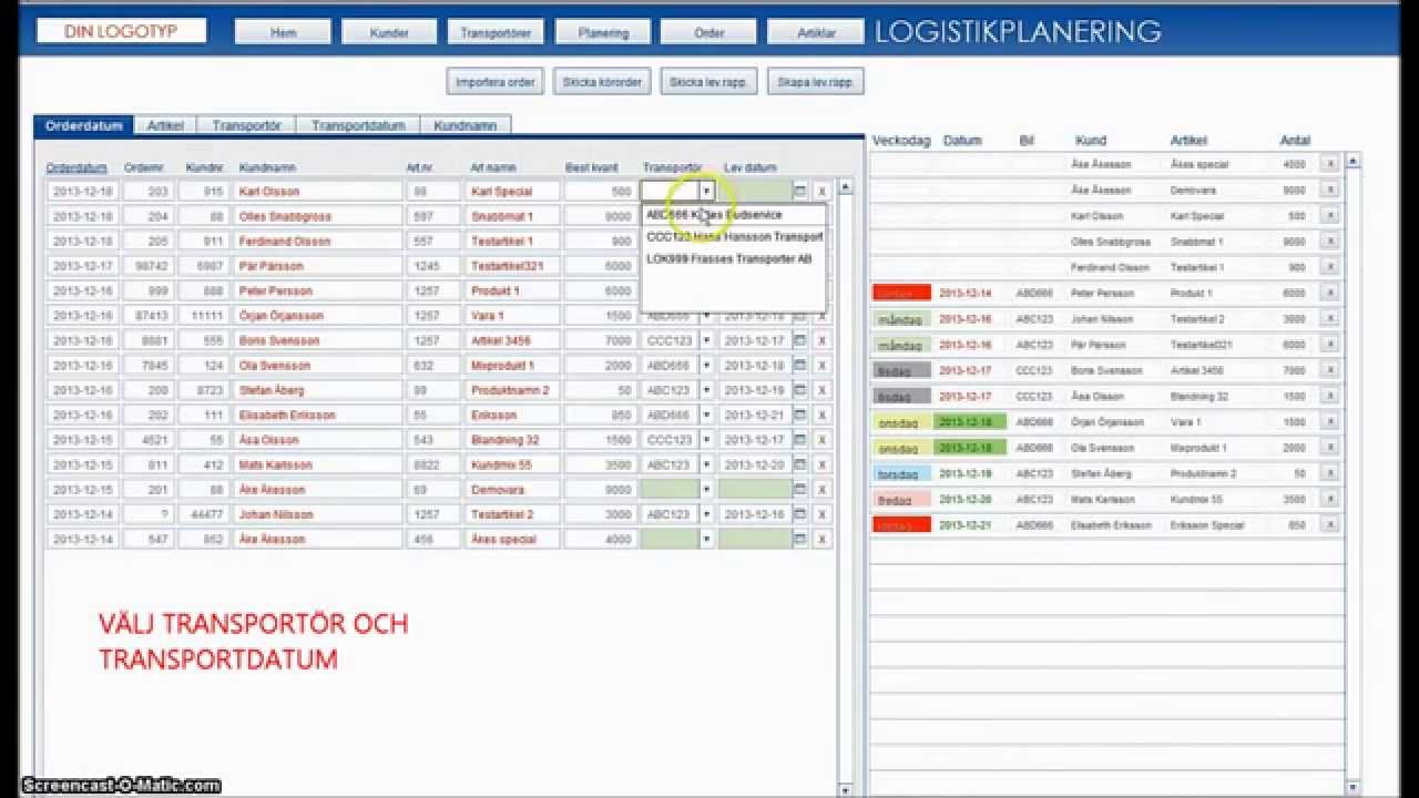 Logistiksystem för PC, Mac, iPad och iPhone