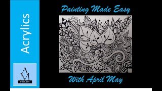 Painting Tutorial #9: How to paint a Zen Doodle - Part 1 | Acrylics