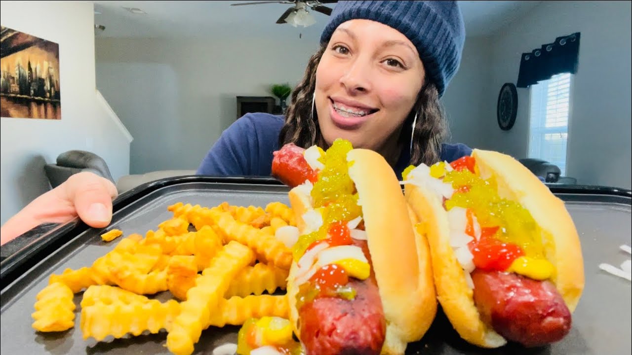 Homemade Huge Beef Sausage Dogs Lunch ASMR Mukbang Eating Show Yeah My