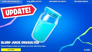 *NEW* FORTNITE UPDATE! SLURP JUICE UNVAULTED &amp; NEW PERKS! (Chapter 4)