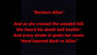 Barbara Bar'bra Allen Sottish folk Lyrics Words Text best top popular trending sing along song