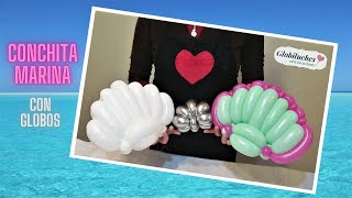 Conchita de mar con globos tamaño grande – Decoración marina - Big balloon seashell