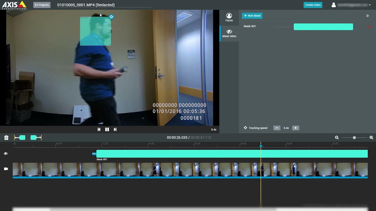 AXIS Case Insight - Manually redacting video files