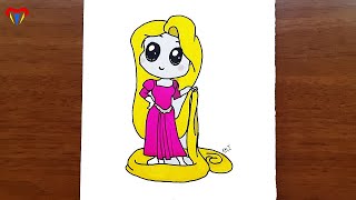 Rapunzel Çizimi - Kolay Kız Çizimleri - Kolay Çizimler, Basit, Sevimli, Güzel, Tatlı, Resim