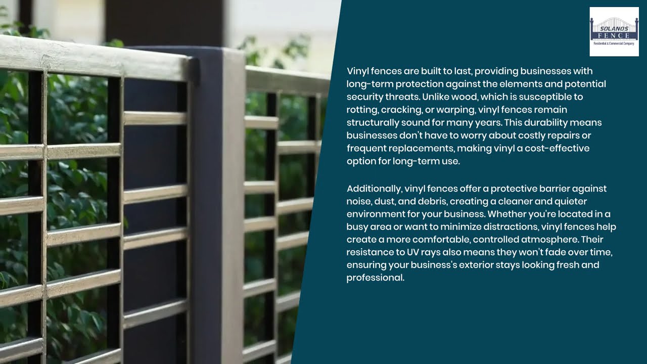 Solanos Fence - Vinyl Fences  Top Choice for Commercial Properties