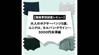 【価格帯別試着レビュー】大人のボクサーパンツ5選。ユニクロ、カルバン・クライン…3000円未満編