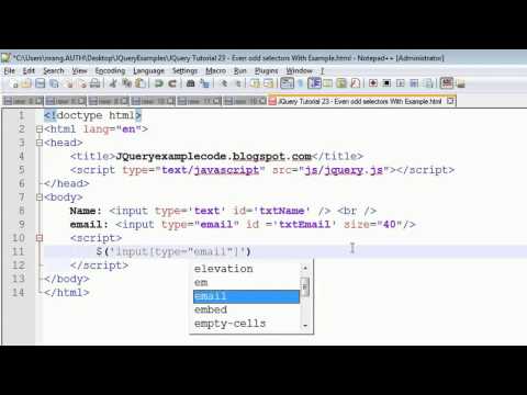JQuery Tutorial 24 - Attribute Selector with an example