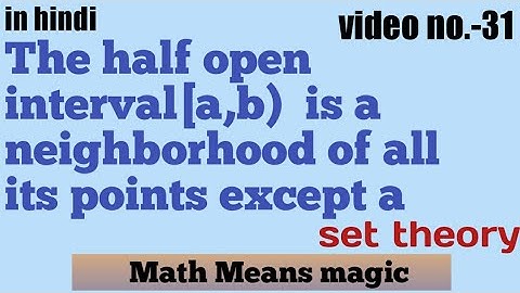Half open interval [a,b) is neighborhood of all its points except point a ||set theory||Video no.-31