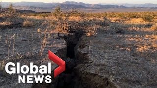 People were left cleaning up in ridgecrest, calif. after a magnitude
6.4 earthquake hit southern california on thursday, july 4, 2019. the
quake fissure...