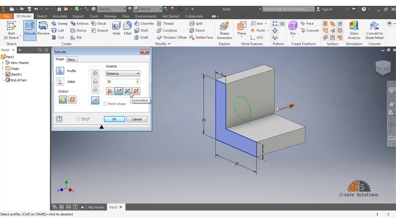 Operación Extrusión en Autodesk Inventor YouTube