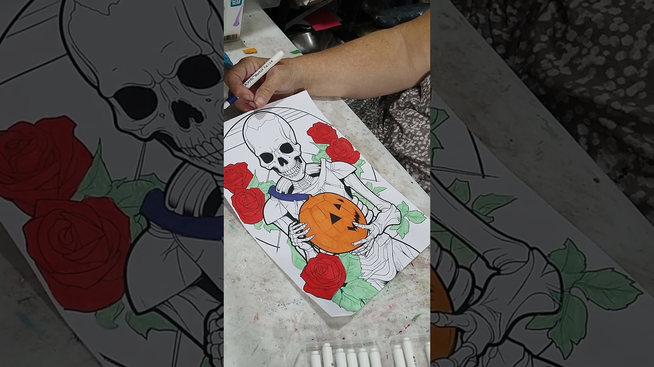 Using Acrylic paint markers on skeleton CB page # 2 