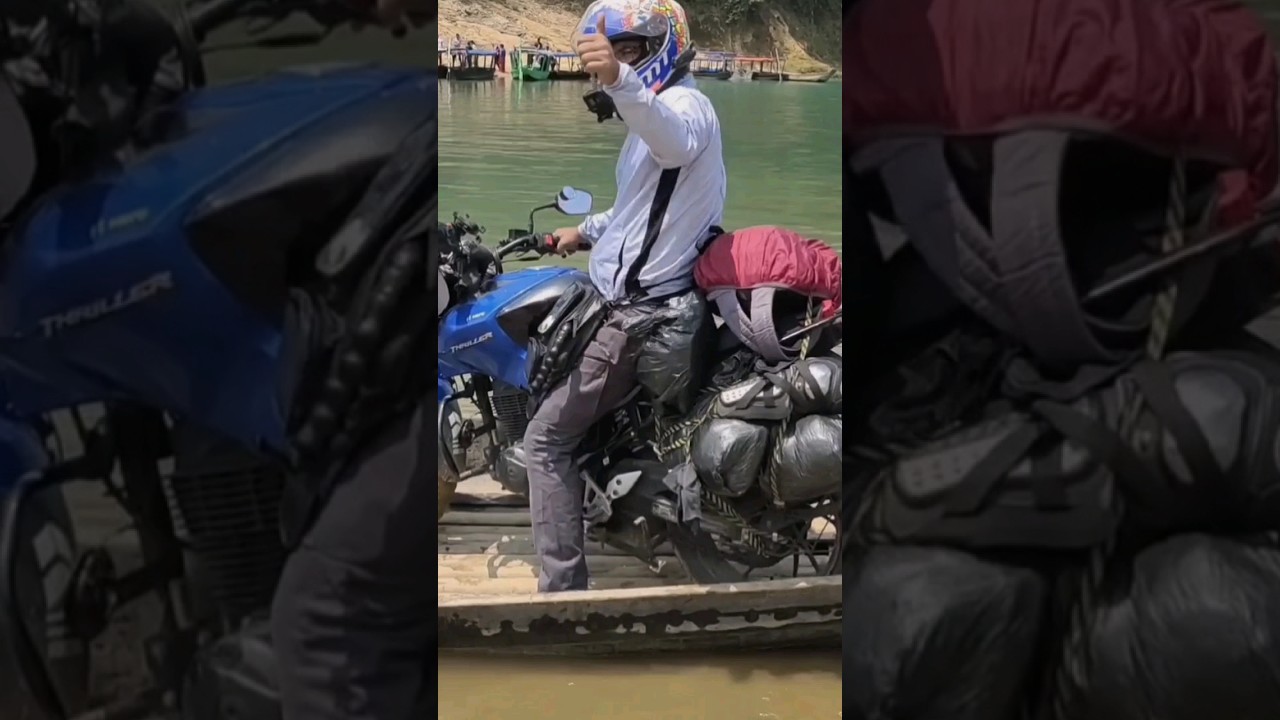 River crossing by bike 