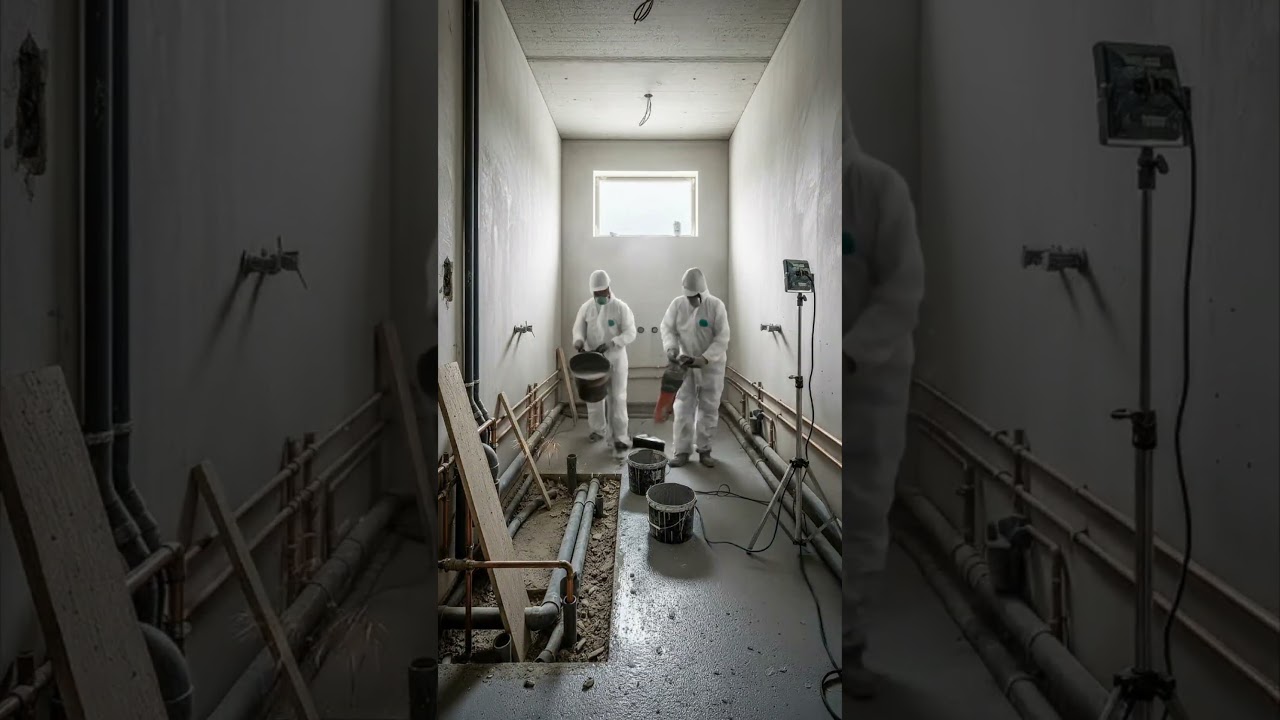 Epoxy Bathroom Floor Timelapse 🔥 Satisfying