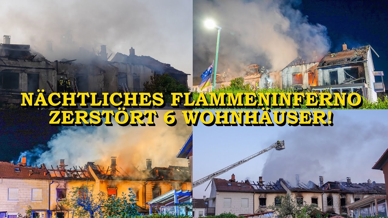 [NÄCHTLICHES GROSSFEUER ZERSTÖRT 6 WOHNHÄUSER] FLAMMENINFERNO | FEUERWEHR OFFENBURG | EINSATZDOKU