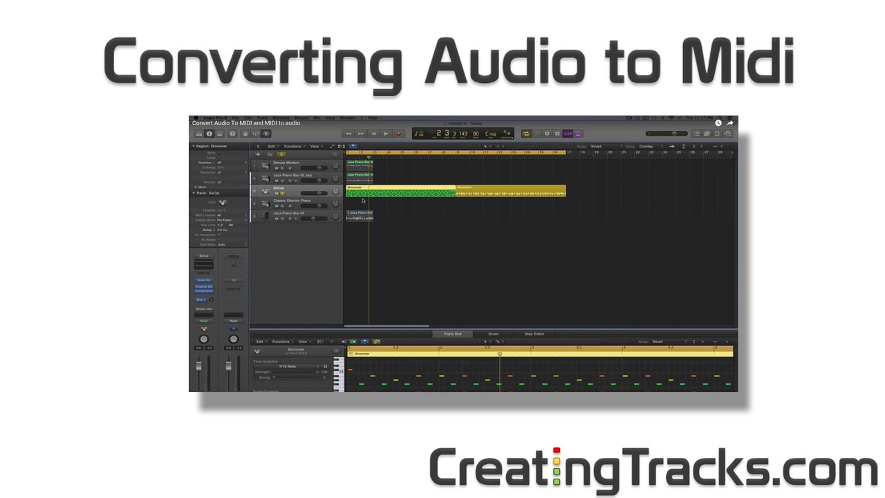 Convert Audio To MIDI and MIDI to audio - Creating Tracks - YouTube