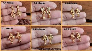 Daily Wear Gold Earrings Designs With Weight And Price//Gold Tops Collection 2022 #GoldTops