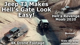 Jeep Wrangler TJ Rubicon on Hell's Gate - Hell's Revenge - Drone Footage - 2020