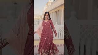 Fancy V Neck Gown With Duppatta Haldi Outfits Mehendi Outfits