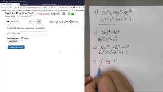 Unit 7 Practice Test   Alg 1