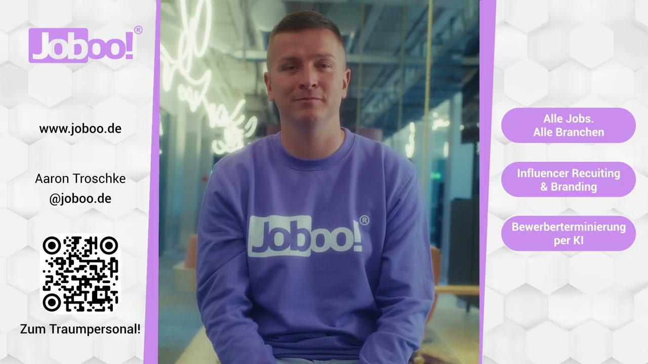 JOBOO!® TV-Spot mit Aaron Troschke - Jetzt passende Bewerber finden!