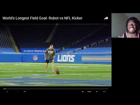 World's Longest Field Goal – Robot vs NFL Kicker Reaction
