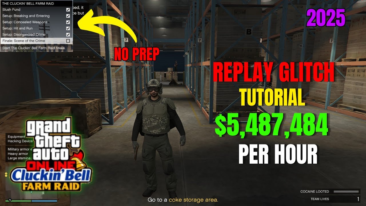 How To Skip All Setups in The Cluckin' Bell Farm Raid Replay Glitch GTA Online